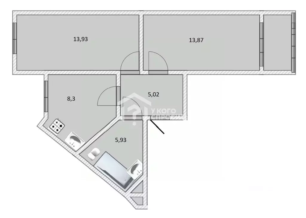2-к кв. Санкт-Петербург, Санкт-Петербург, Ломоносов Михайловская ул., ... - Фото 2