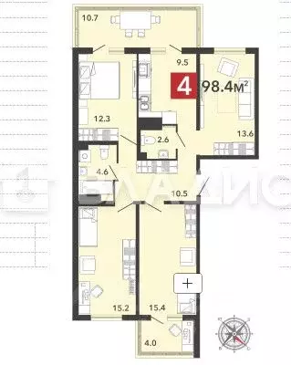 4-к кв. Пензенская область, Пензенский район, Засечный сельсовет, с. ... - Фото 2