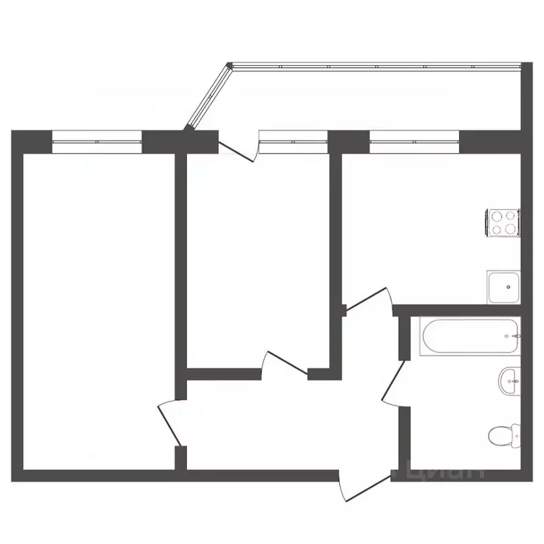 2-к кв. Тюменская область, Тюмень ул. Революции, 228к2 (56.7 м) - Фото 2