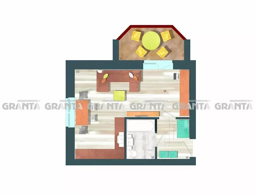 Квартира-студия: посёлок Солонцы, Кедровая улица, 11 (36.2 м) - Фото 2