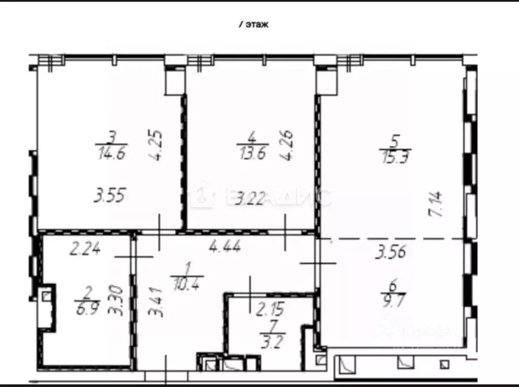 Квартира, 3 комнаты, 76.4 м - Фото 1