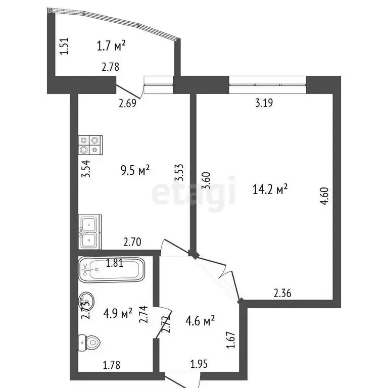 1-комнатная квартира: Чебоксары, Радужная улица, 18 (33.2 м) - Фото 0
