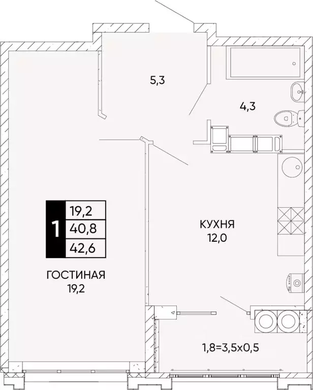 1-к кв. Ростовская область, Ростов-на-Дону Левобережье жилой комплекс ... - Фото 0