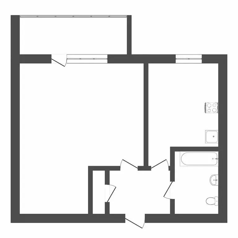 1-комнатная квартира: Тюмень, Новосибирская улица, 34 (33 м) - Фото 1