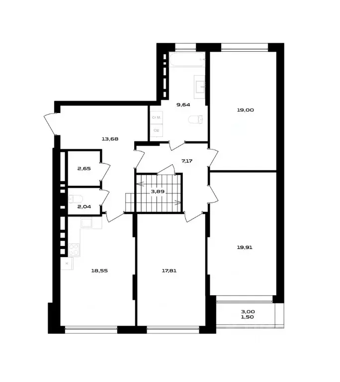 3-к кв. Воронежская область, Воронеж ул. Ольминского, 4 (116.14 м) - Фото 1