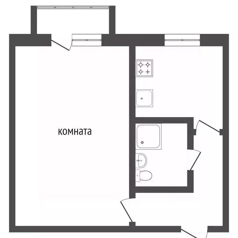 1-к кв. Бурятия, Улан-Удэ ул. Фрунзе, 13 (32.7 м) - Фото 1