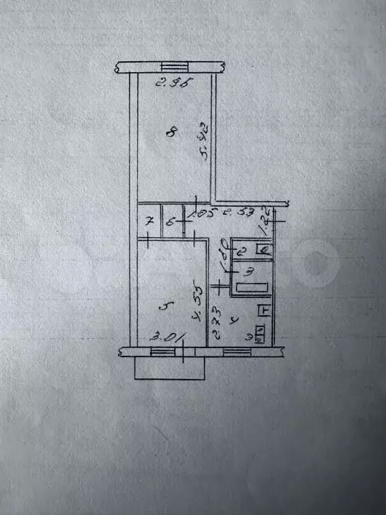 2-к. квартира, 46,7 м, 4/5 эт. - Фото 0