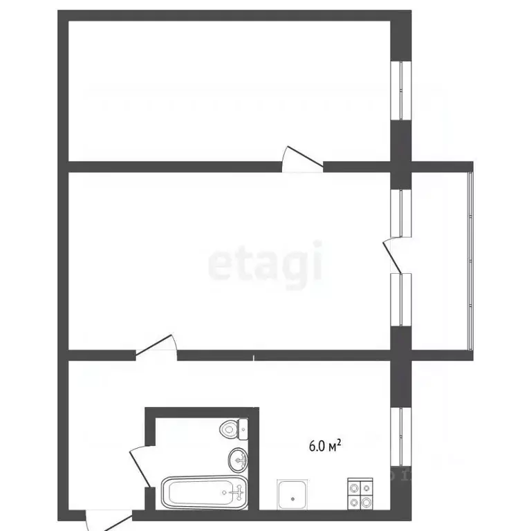 2-к кв. Тюменская область, Тюмень Севастопольская ул., 35 (44.6 м) - Фото 2