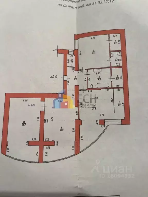 3-к кв. Тульская область, Тула ул. Белкина, 4А (185.6 м) - Фото 2
