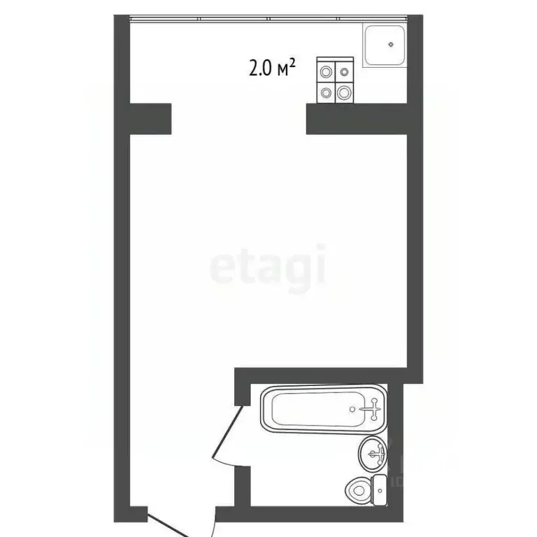 Студия Тюменская область, Тюмень ул. Судостроителей, 38 (18.0 м) - Фото 1