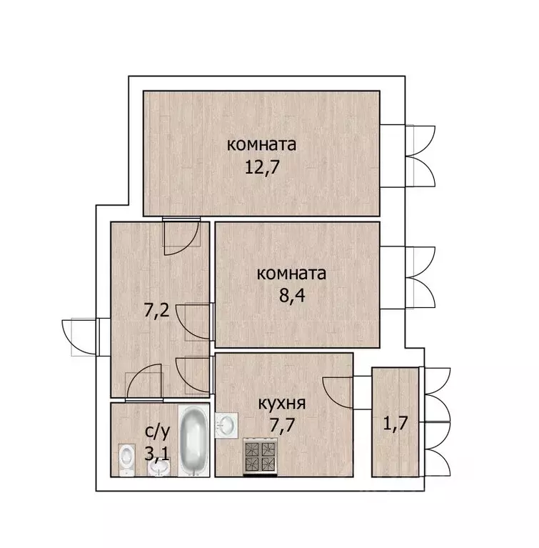 2-к кв. Башкортостан, Уфа ул. Героя Зорина, 5 (39.1 м) - Фото 2