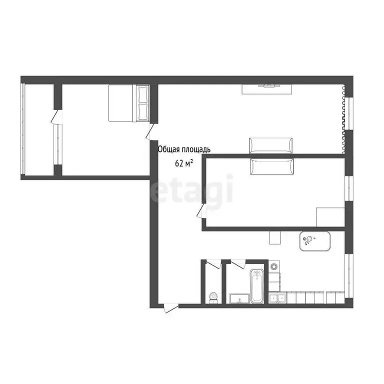 3-комнатная квартира: Северск, Коммунистический проспект, 96 (56.8 м) - Фото 2