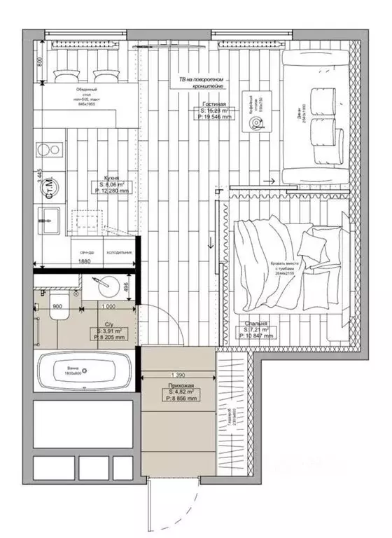 1-комнатная квартира: Москва, улица Нижние Мнёвники, 50с1 (42 м) - Фото 1