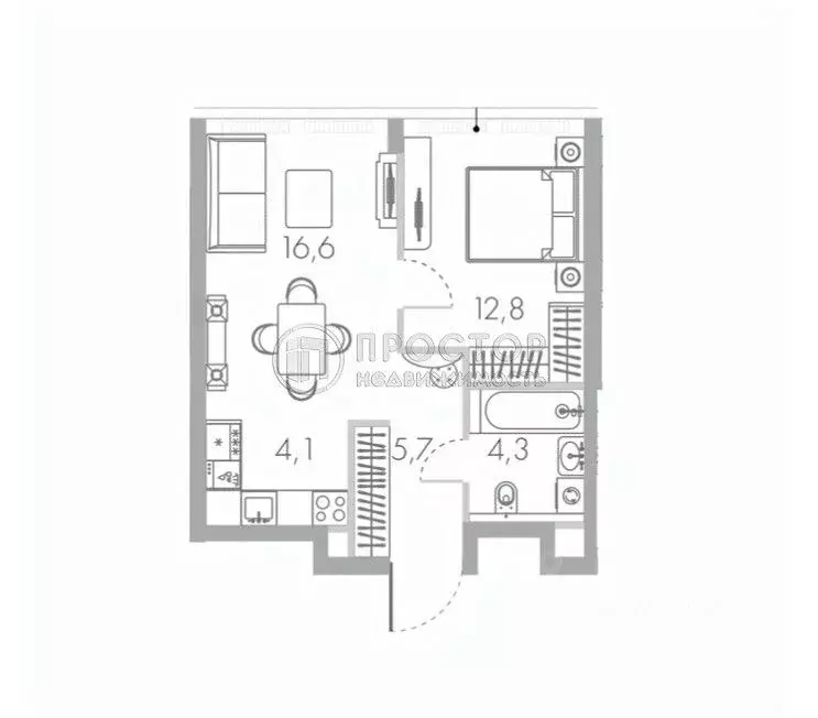 1-к кв. Москва Кутузовский проезд, 16А/1 (43.5 м) - Фото 1