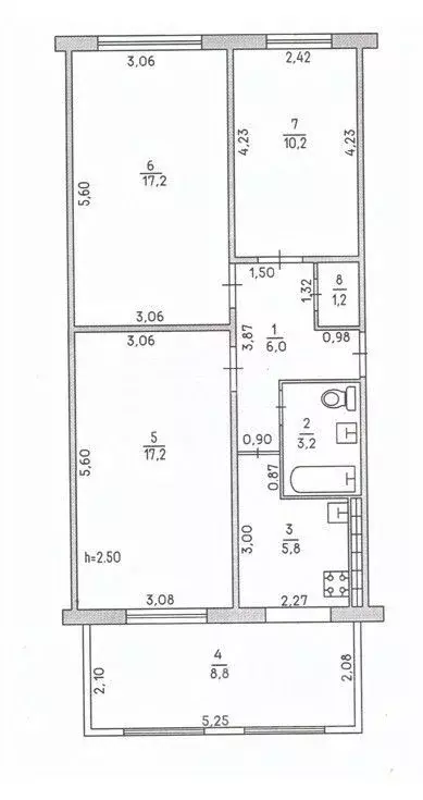 3-к кв. Крым, Керчь ул. Войкова, 38 (69.6 м) - Фото 1