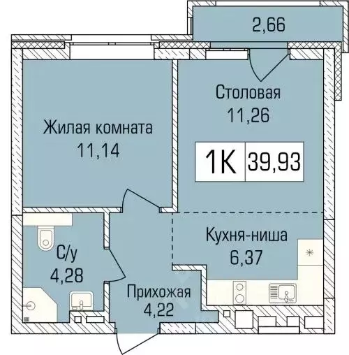 1-к кв. Новосибирская область, Новосибирск ул. Василия Клевцова, 3 ... - Фото 0