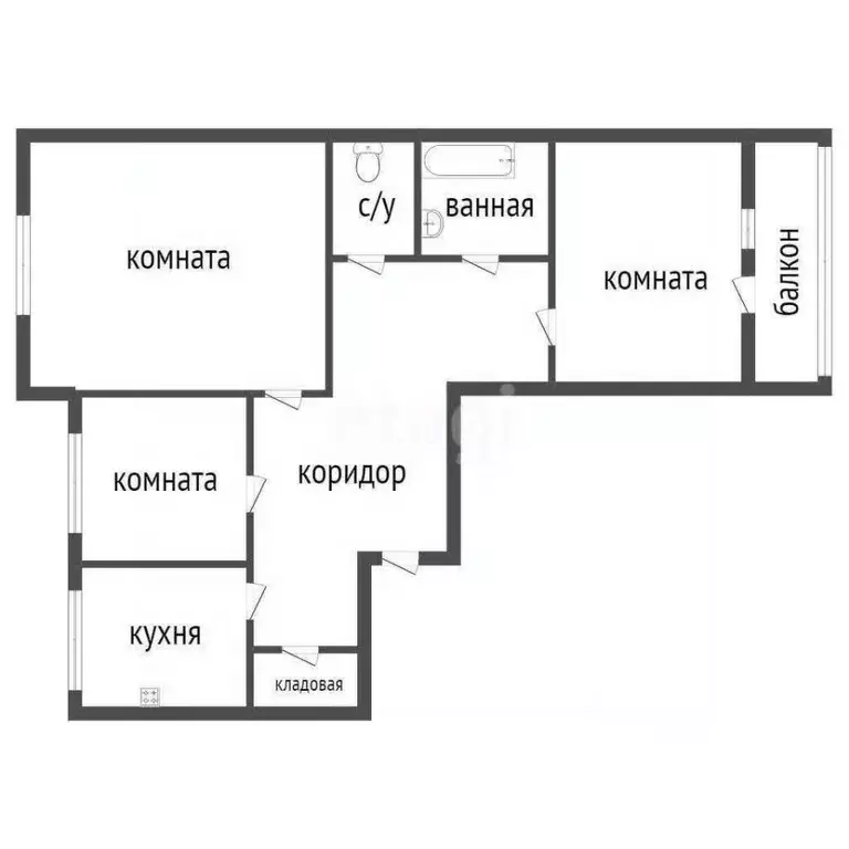 3-к кв. Курганская область, Курган ул. Кравченко, 94 (62.2 м) - Фото 2