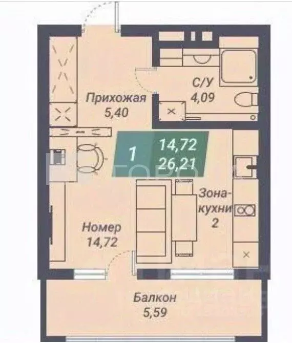 Студия Новосибирская область, Новосибирск Светлановская ул., 46/1 ... - Фото 2