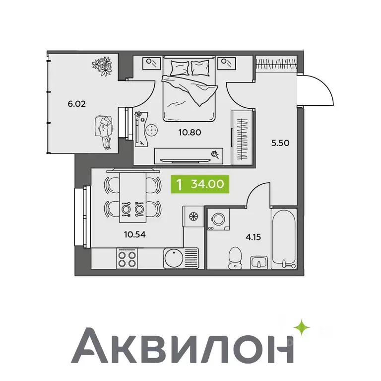 1-к кв. Архангельская область, Северодвинск Аквилон Север жилой ... - Фото 0