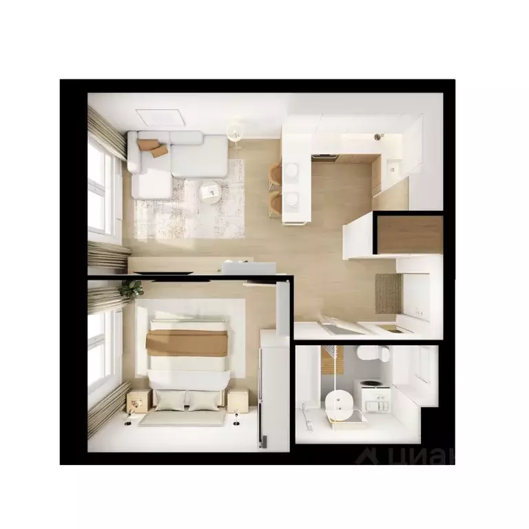 1-к кв. Московская область, Мытищи Яуза Парк жилой комплекс, к11 (36.1 ... - Фото 2