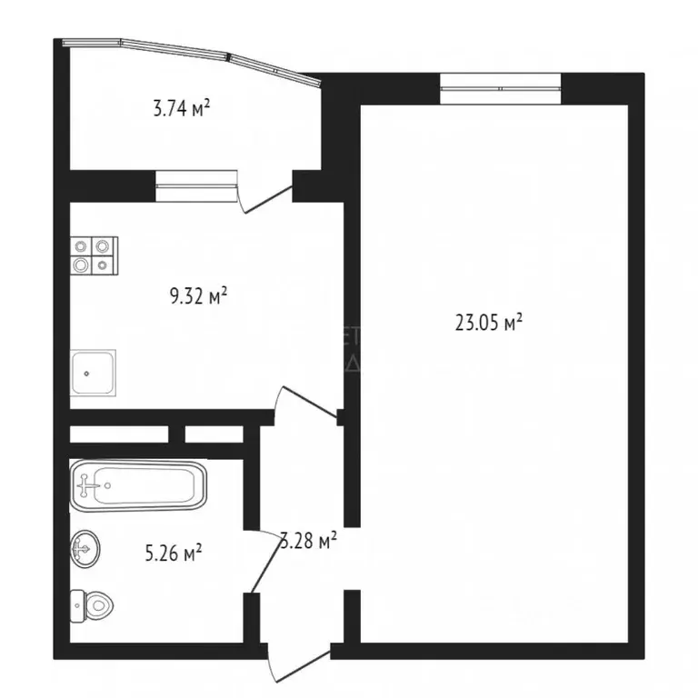1-к кв. Тюменская область, Тюмень ул. Валентины Трофимовой, 1 (39.5 м) - Фото 1