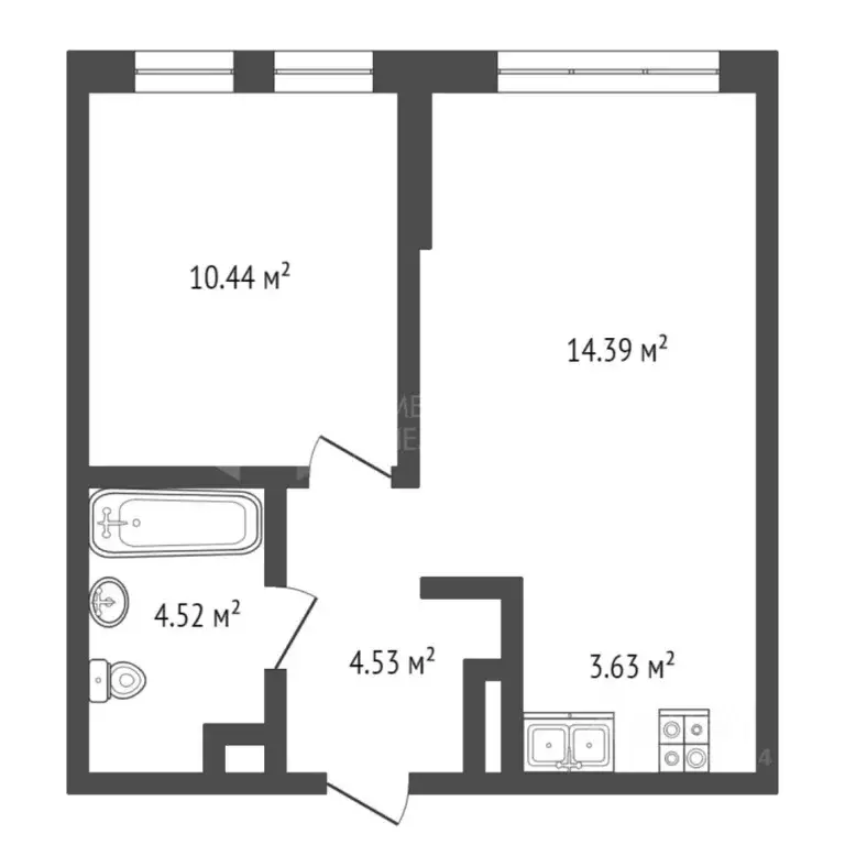 1-к кв. Тюменская область, Тюмень ул. Андрея Кореневского, 7 (37.5 м) - Фото 2