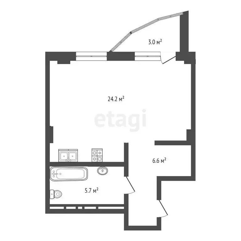 Квартира-студия: Тюмень, улица Чернышевского, 2Бк11 (35.4 м) - Фото 0