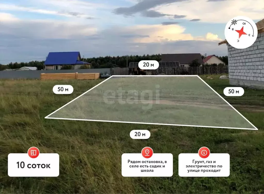 Участок в Курганская область, Кетовский муниципальный округ, с. ... - Фото 1