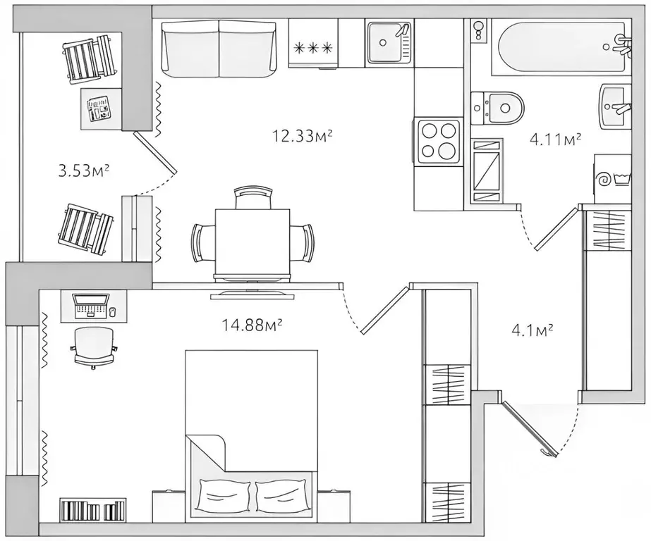 1-к кв. Санкт-Петербург Белоостровская ул., 10к1 (39.6 м) - Фото 2