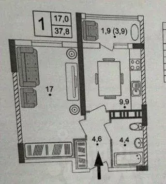 1-к кв. Крым, Симферопольский район, с. Мирное ул. Крымской Весны, ... - Фото 2