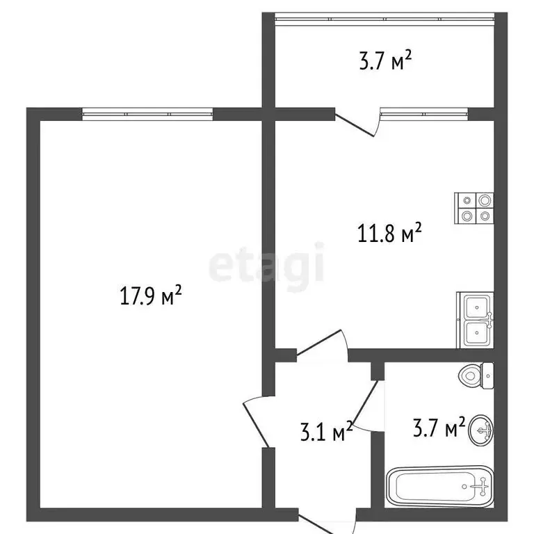 1-комнатная квартира: Оренбург, Томилинская улица, 249 (38 м) - Фото 1