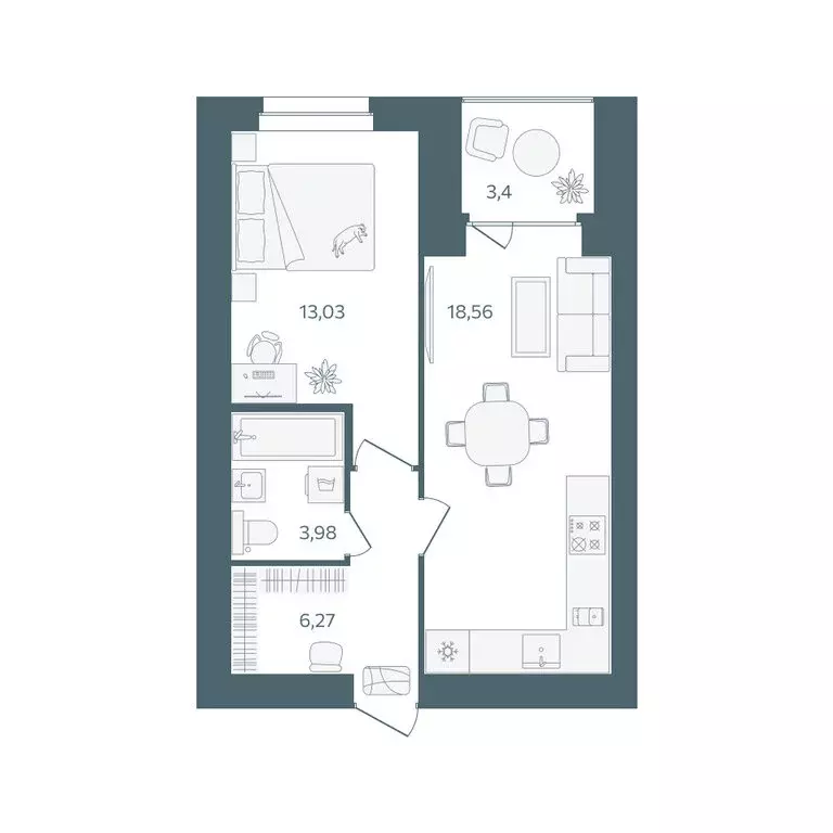 1-комнатная квартира: Ярославль, посёлок Павловский, жилой комплекс ... - Фото 1