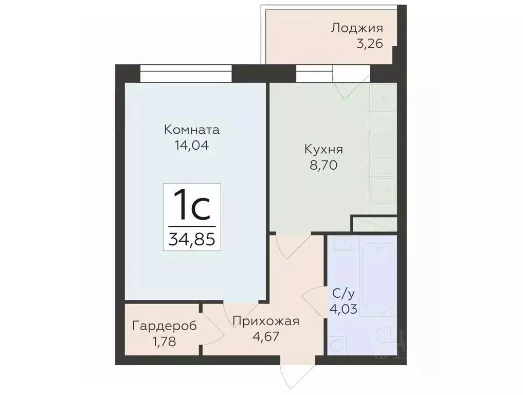 1-к кв. Воронежская область, Воронеж Острогожская ул., 156/2 (34.85 м) - Фото 0