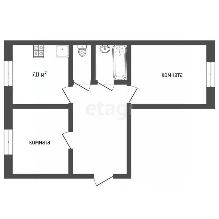 2-к кв. Ямало-Ненецкий АО, Муравленко Российская ул., 50 (51.6 м) - Фото 1