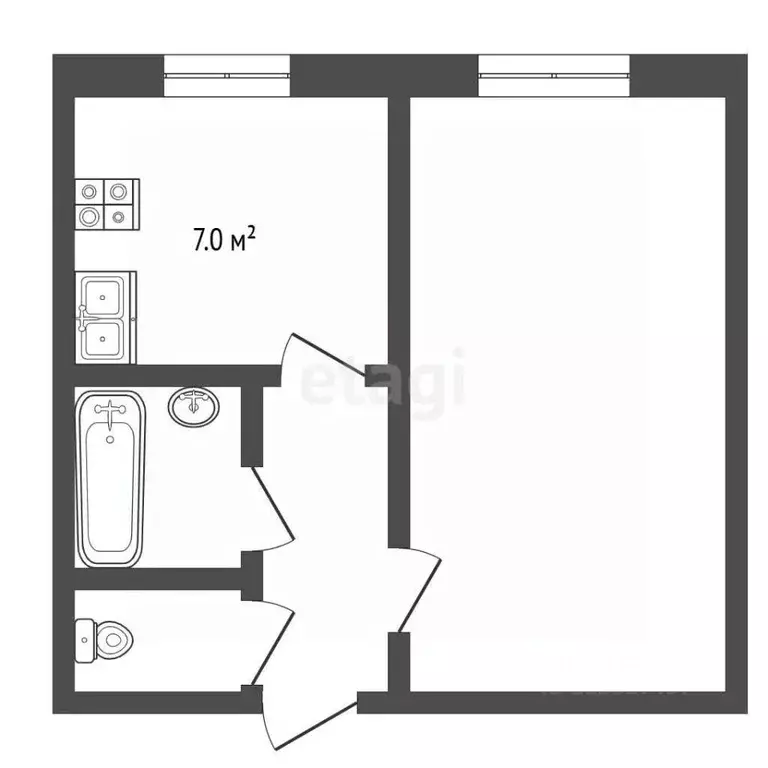1-к кв. Московская область, Протвино Серпухов городской округ, проезд ... - Фото 2