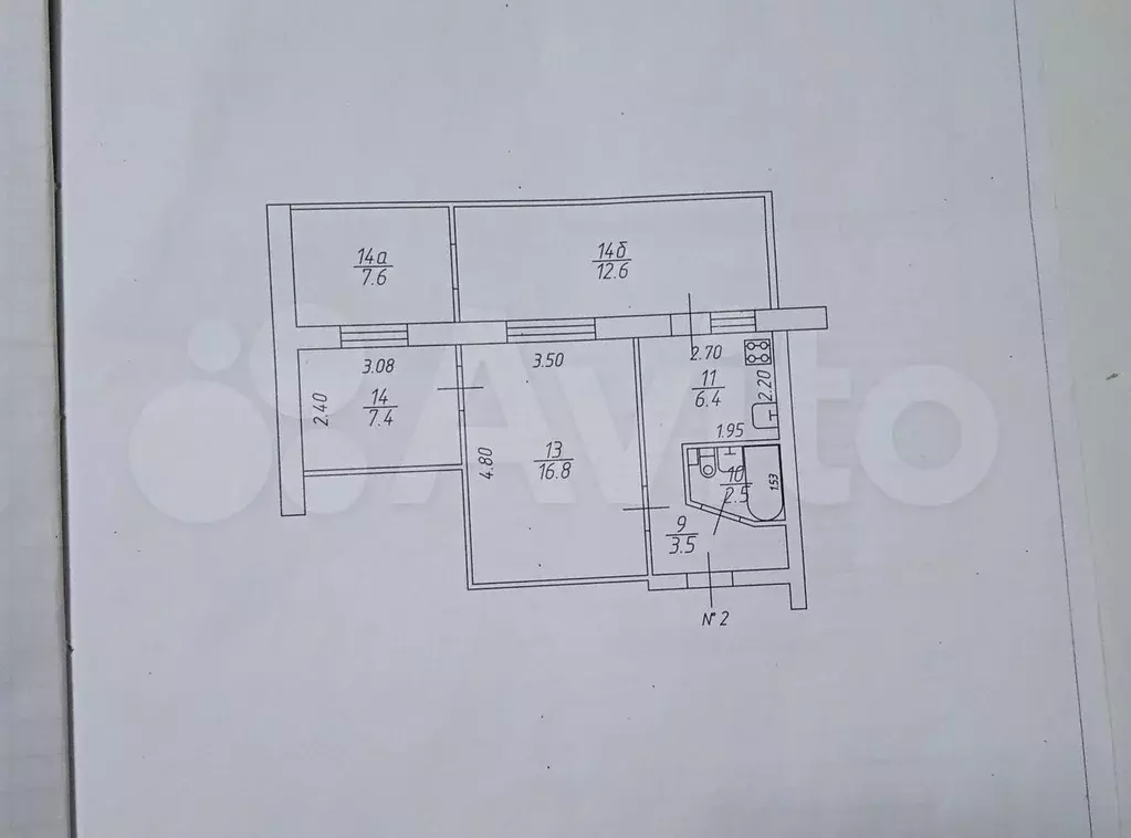 3-к. квартира, 57 м, 1/5 эт. - Фото 0