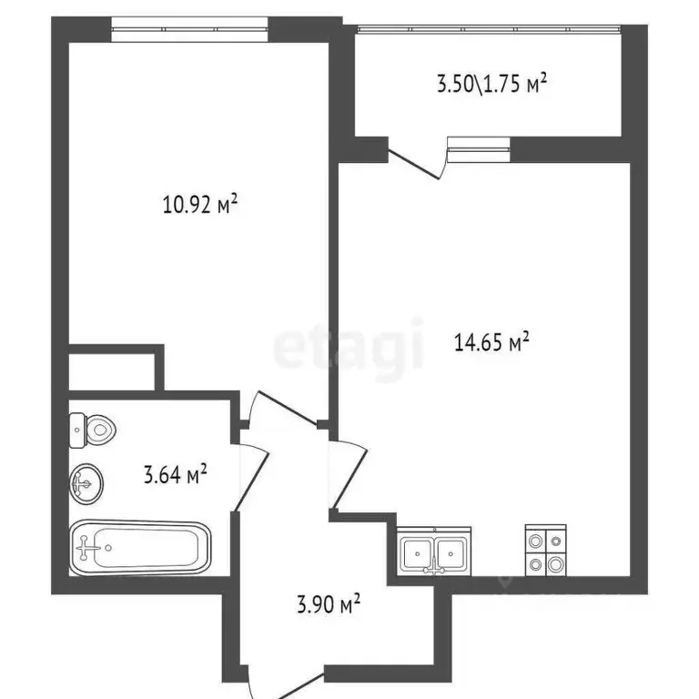 1-к кв. Санкт-Петербург ул. Русановская, 20к1 (32.8 м) - Фото 1