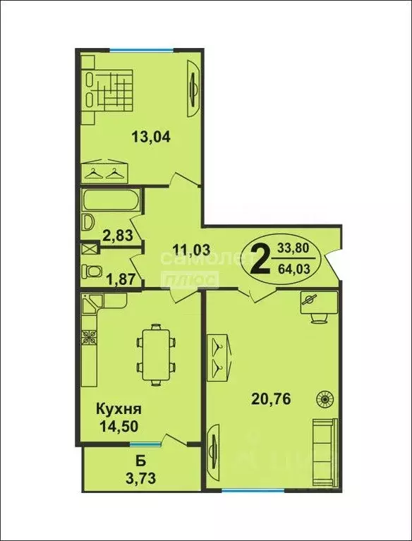 2-к кв. Краснодарский край, Краснодар ул. Имени Виктора Нарыкова, 10 ... - Фото 1