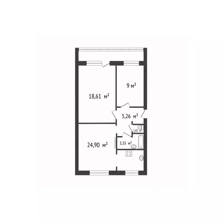 3-к кв. Ульяновская область, Ульяновск ул. 12 Сентября, 108 (61.2 м) - Фото 2