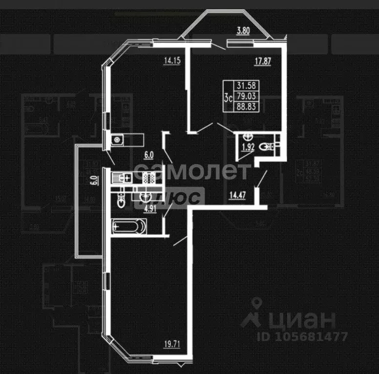 3-к кв. Краснодарский край, Анапа ул. Шевченко, 3 (90.0 м) - Фото 2