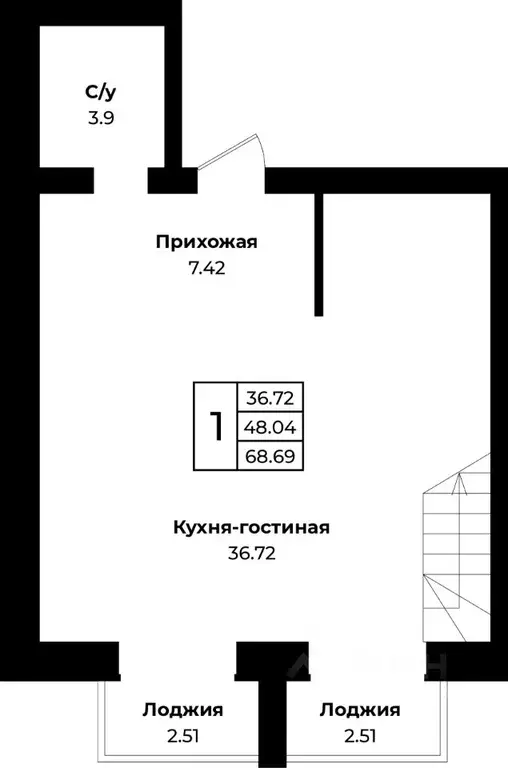 1-к кв. Оренбургская область, Оренбургский район, пос. Пригородный ... - Фото 0