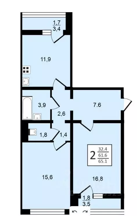 2-к кв. Воронежская область, Воронеж ул. Загоровского, 9/3 (65.0 м) - Фото 0