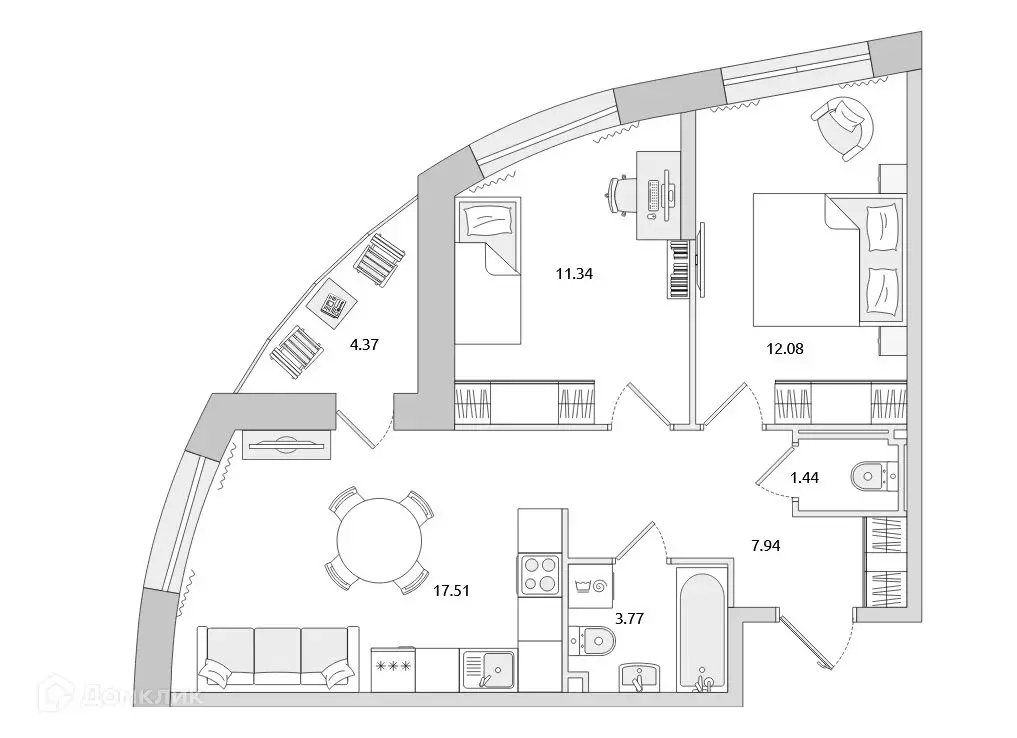 Продаётся 2-к квартира, 55 м - Фото 0
