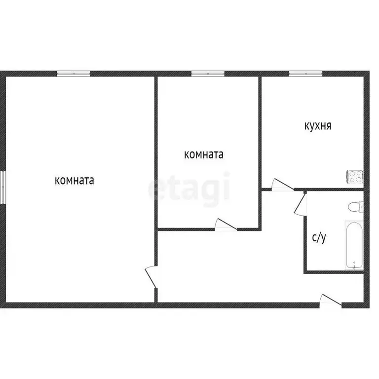 2-комнатная квартира: Красноуральск, Молодёжная улица, 11 (57.5 м) - Фото 0