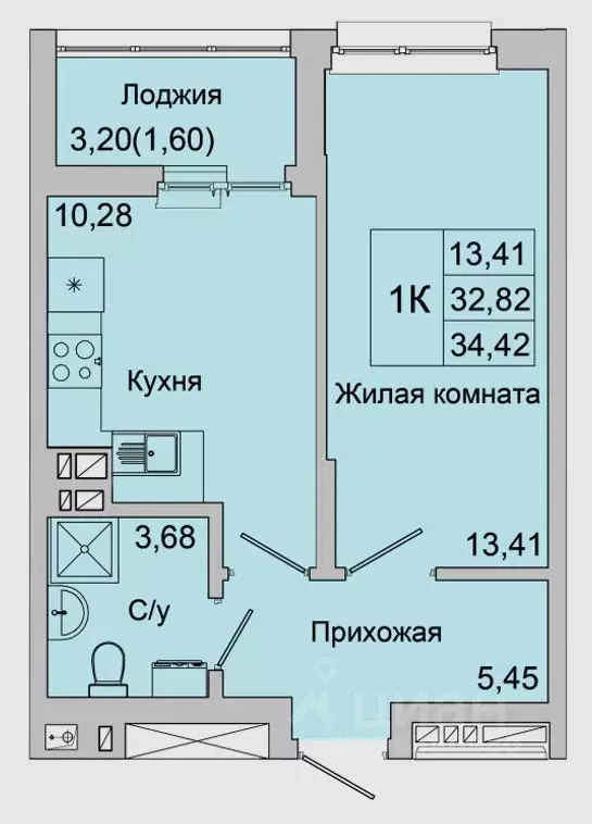 1-к кв. Ростовская область, Батайск ул. Булгакова, 11 (34.42 м) - Фото 1