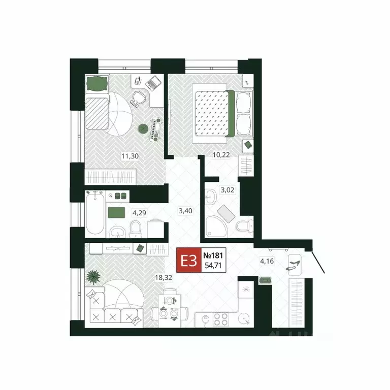 2-к кв. Тульская область, Тула Мясново мкр, Желания жилой комплекс ... - Фото 0