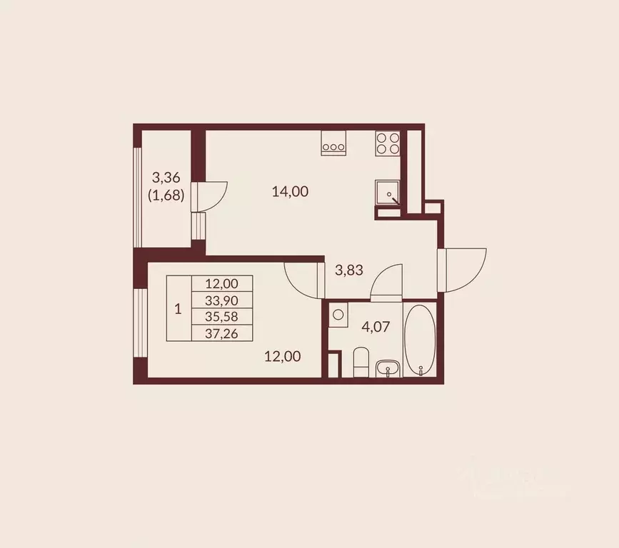 1-к кв. Ленинградская область, Мурино Всеволожский район, Мурино Спэйс ... - Фото 1