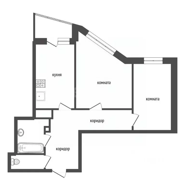 2-к кв. Воронежская область, Воронеж ул. Революции 1905 года, 31Е ... - Фото 2