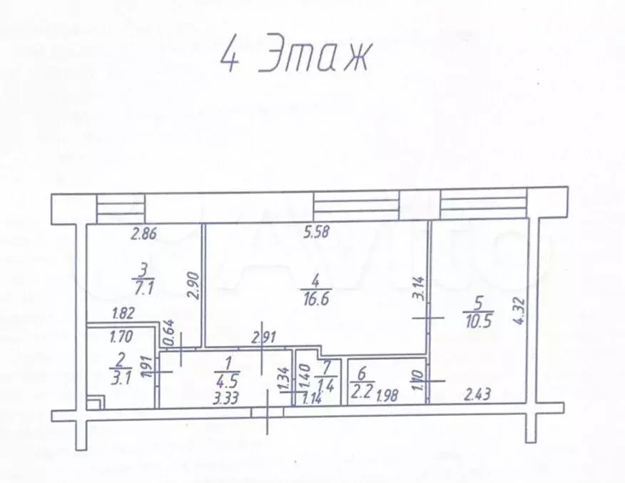 2-к. квартира, 45,4 м, 4/5 эт. - Фото 0