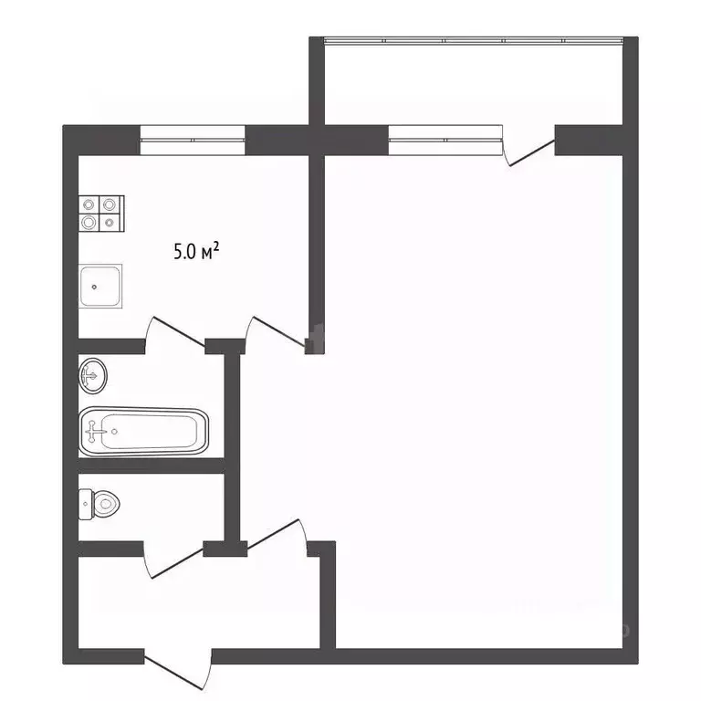 1-к кв. Тюменская область, Тюмень Профсоюзная ул., 5 (29.2 м) - Фото 2